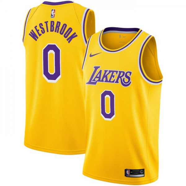 Los Angeles Lakers Trikot Russell Westbrook 0 Nike 2022-23 Icon Edition Gold Swingman - Herren